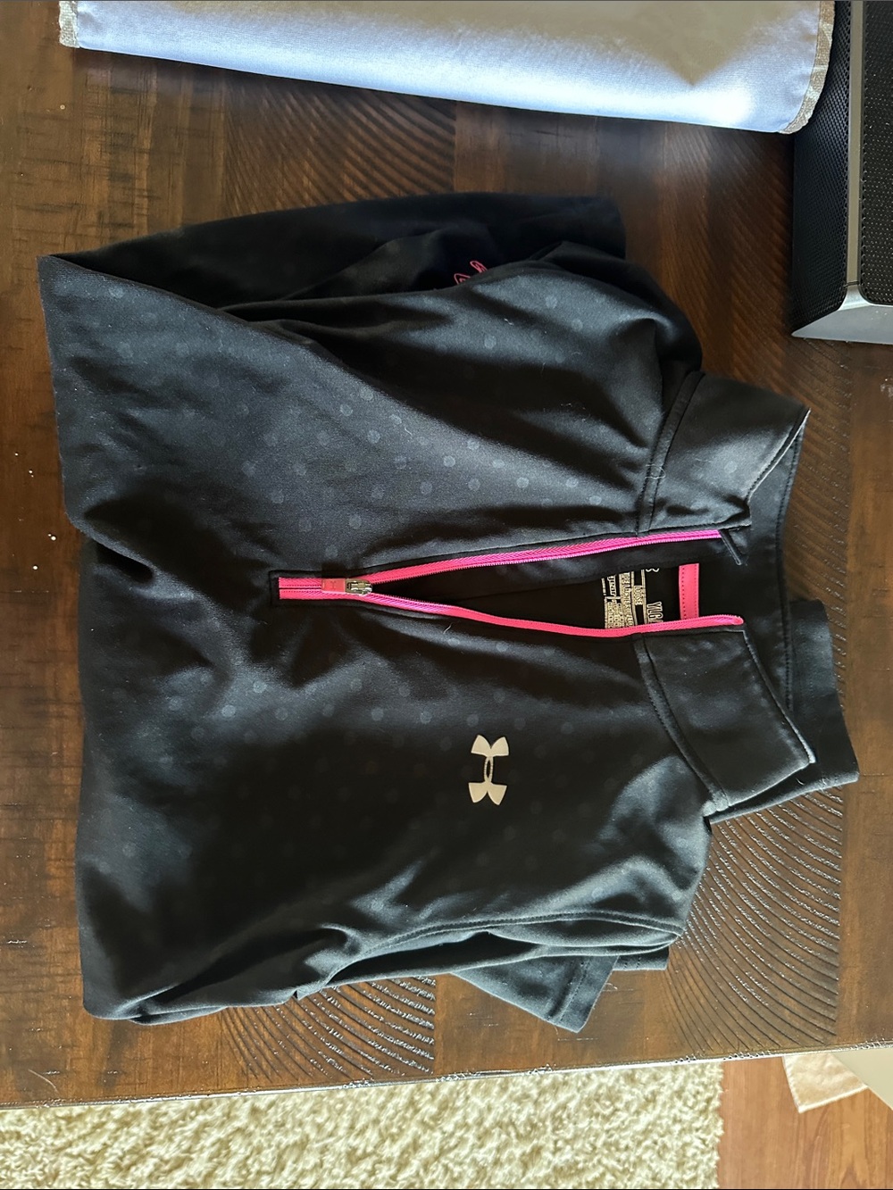 Under Armour Black Pullover with Pink Zip